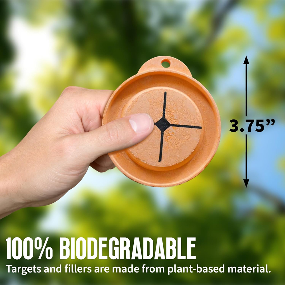 100% biodegradable and compostable shooting target.